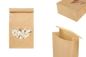 Kraftbeutel 120x60x230 mm mit Sichtfenster und Draht zum Verschließen (Blechbinder)-εικόνα_προϊοντική