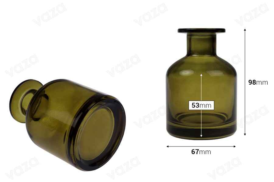Bouteille en verre de 150 ml de couleur transparente givrée ou olive Bouteille en verre de 150 ml de couleur transparente givrée ou olive-photo_dimensions