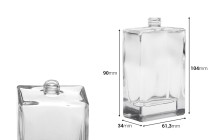Γυάλινη φιάλη αρωμάτων 100 ml σε ορθογώνιο σχήμα με στόμιο 15/400 Γυάλινη φιάλη αρωμάτων 100 ml σε ορθογώνιο σχήμα με στόμιο 15/400-εικόνα_διαστάσεις