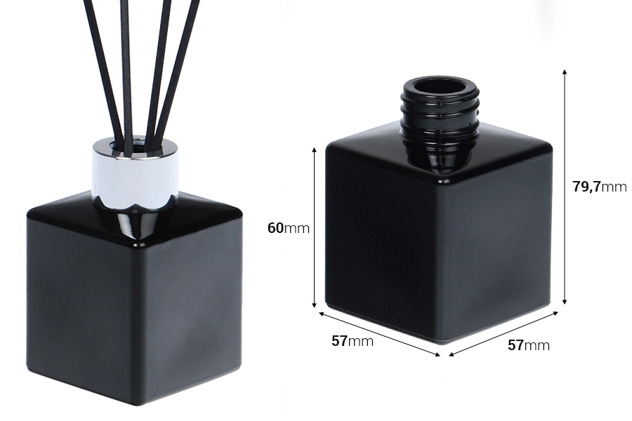 Flacon en verre 100 ml (PP28) carré adapté au parfum d'ambiance de différentes couleurs Flacon en verre 100 ml (PP28) carré adapté au parfum d'ambiance de différentes couleurs