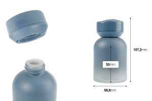 Flacon en verre - diffuseur de parfum pour voiture 120 ml avec bouchon, capuchon et joint absorbant-εικόνα_διαστάσεις