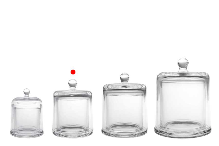 Decorative glass fountain 210 ml with bell lid-image_group