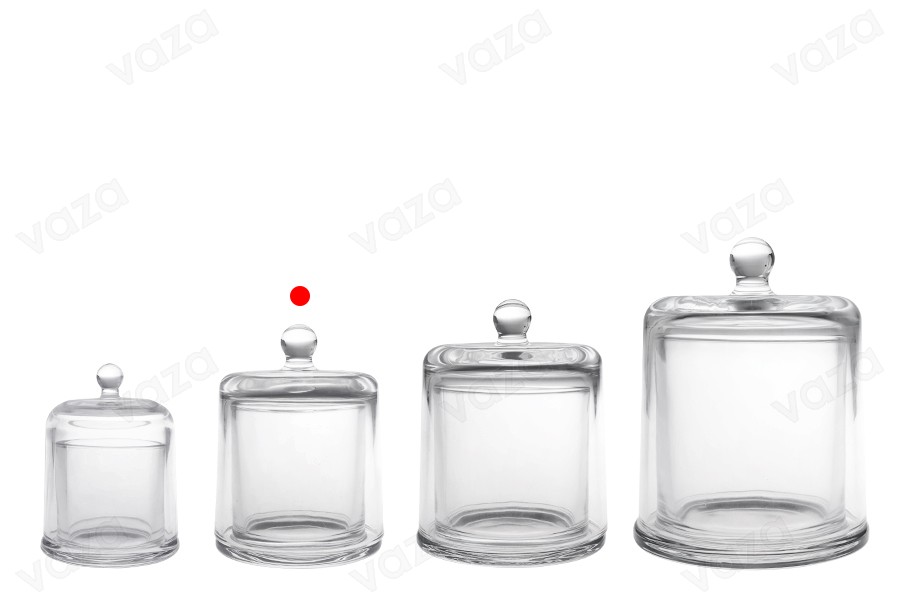 Διακοσμητική γυάλινη φοντανιέρα 210 ml με καπάκι καμπάνα-εικόνα_σύνθεση