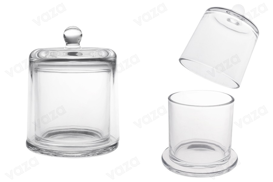 Dekorativer Glasbrunnen 390 ml mit Glockendeckel-produktbild