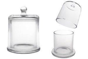 Dekorativer Glasbrunnen 730 ml mit Glockendeckel-produktbild