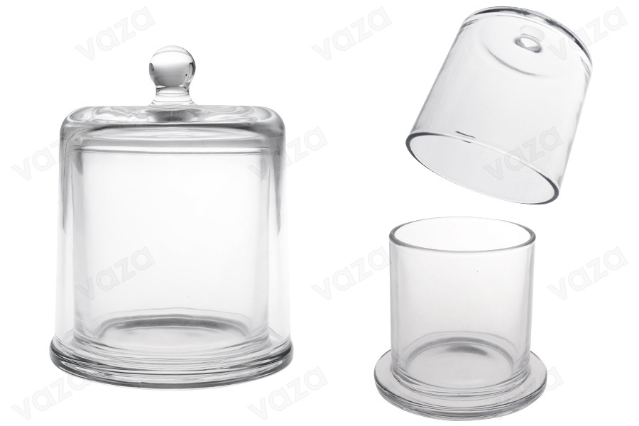 Διακοσμητική γυάλινη φοντανιέρα 730 ml με καπάκι καμπάνα Διακοσμητική γυάλινη φοντανιέρα 730 ml με καπάκι καμπάνα-εικόνα_προϊοντική