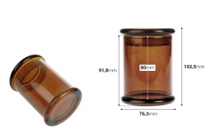 Kavanoz qelqi transparent 220 ml me kapak qelqi dhe mbyllje hermetike-εικόνα_διαστάσεις