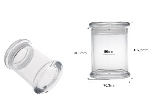 220 ml durchsichtiges Glasgefäß mit Glasdeckel und luftdichtem Verschluss-εικόνα_διαστάσεις