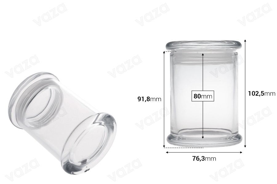 Kavanoz qelqi transparent 220 ml me kapak qelqi dhe mbyllje hermetike Kavanoz qelqi transparent 220 ml me kapak qelqi dhe mbyllje hermetike -imazh_dimensione