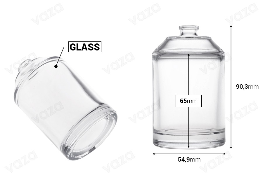 Flacon de parfum de luxe de 100 ml avec bouchon de sécurité à sertir de 15 mm Flacon de parfum de luxe de 100 ml avec bouchon de sécurité à sertir de 15 mm-photo_dimensions