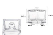Μπουκάλι αρωμάτων 100 ml σε σχήμα κύβου με κλείσιμο ασφαλείας crimp 15 mm Μπουκάλι αρωμάτων 100 ml σε σχήμα κύβου με κλείσιμο ασφαλείας crimp 15 mm-εικόνα_διαστάσεις