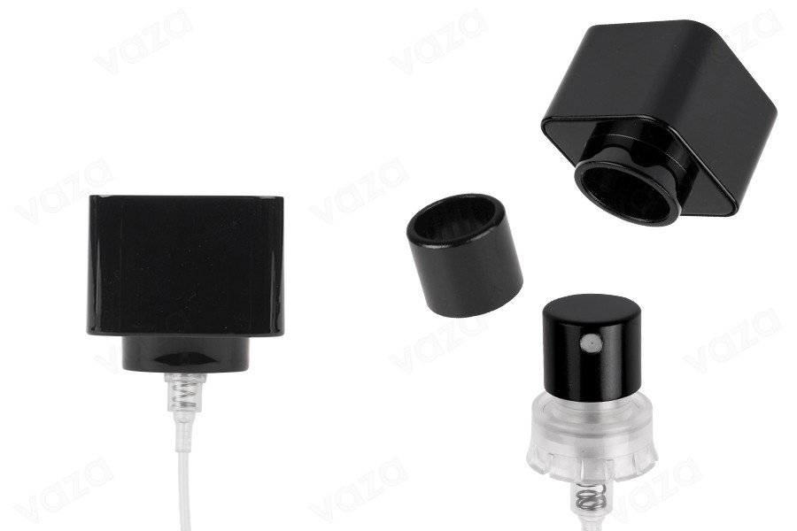 Set - aluminum spray and black cap for 15mm crimp bottles Set - aluminum spray and black cap for 15mm crimp bottles-image_product