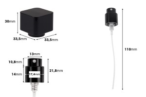 Ensemble - spray en aluminium et capuchon noir pour flacons à sertir de 15 mm-εικόνα_διαστάσεις
