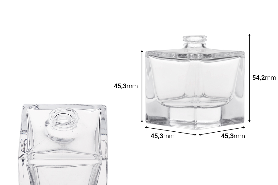 Μπουκάλι αρωμάτων 30 ml σε σχήμα κύβου με κλείσιμο ασφαλείας crimp 15 mm Μπουκάλι αρωμάτων 30 ml σε σχήμα κύβου με κλείσιμο ασφαλείας crimp 15 mm-εικόνα_διαστάσεις