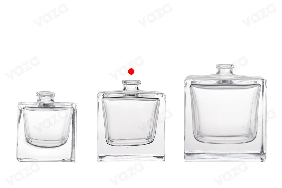 Shishe parfumi 50 ml në formë kubi me mbyllje sigurie crimp 15 mm      -imazh_grup