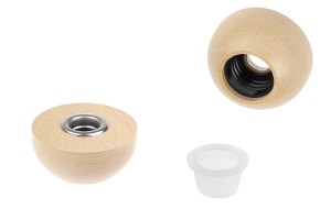Holzdeckel PP28 für Raumduftflasche mit Verschluss und Schlitz für Stäbchen-produktbild