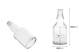 Γυάλινο μπουκαλάκι 50 ml (PP 18) για ποτά ή ελαιόλαδο-εικόνα_διαστάσεις