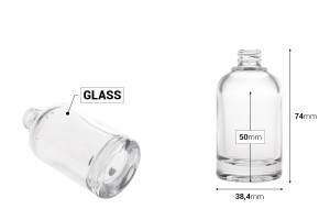 Flacon de parfum en verre de 30 ml, de forme cylindrique, avec col 15/400-εικόνα_διαστάσεις