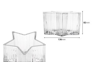 Sternförmiger Glasbehälter 136x82 mm für Kerze-bildabmessungen