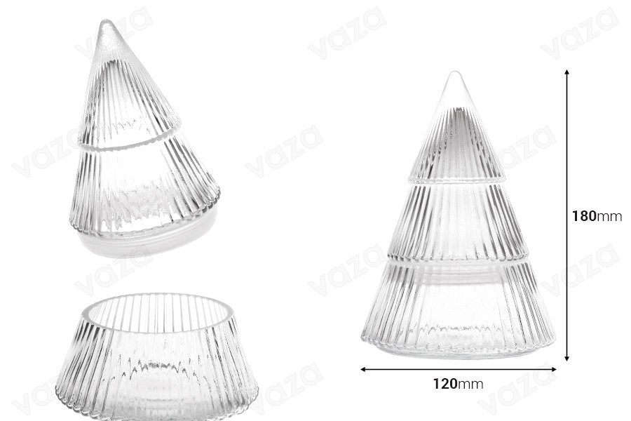 Tree-shaped glass container 120x180 mm for candle Tree-shaped glass container 120x180 mm for candle-image_dimensions