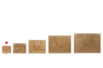 Sac cadeau en papier marron avec cordon torsadé 145 x 60 x 115 mm - 12 pcs Sac cadeau en papier marron avec cordon torsadé 145 x 60 x 115 mm - 12 pcs-photo_groupe