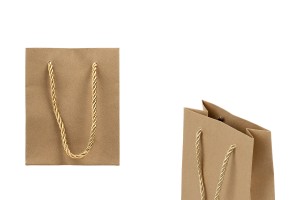 Sac cadeau en papier marron avec cordon torsadé 115 x 60 x 145 mm - 12 pcs-εικόνα_προϊοντική