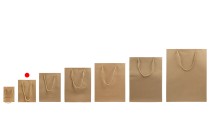 Sac cadeau en papier marron avec cordon torsadé 115 x 60 x 145 mm - 12 pcs-photo_groupe