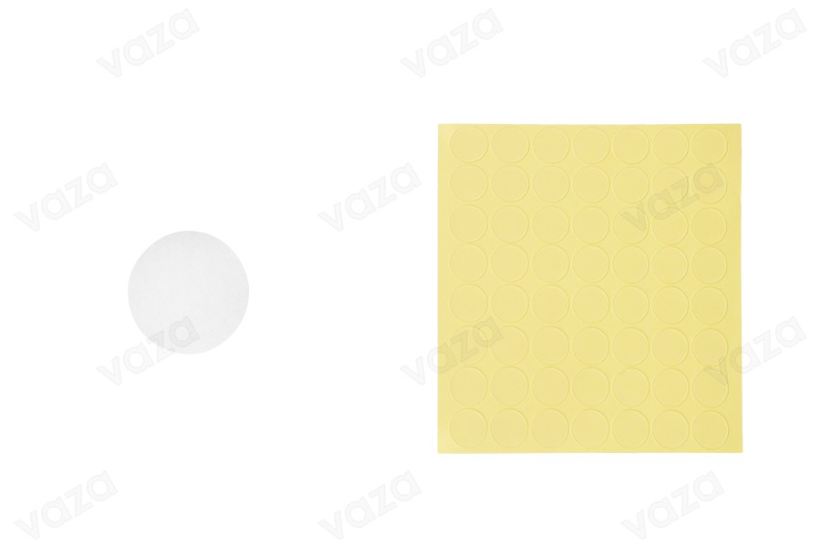 Adesivi biadesivi da 15 mm per stoppini di candele (materiale acrilico) - 56 pz Adesivi biadesivi da 15 mm per stoppini di candele (materiale acrilico) - 56 pz-immagine_prodotto