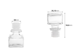 Bouchon en verre carré F 19.5-imazh_dimensione