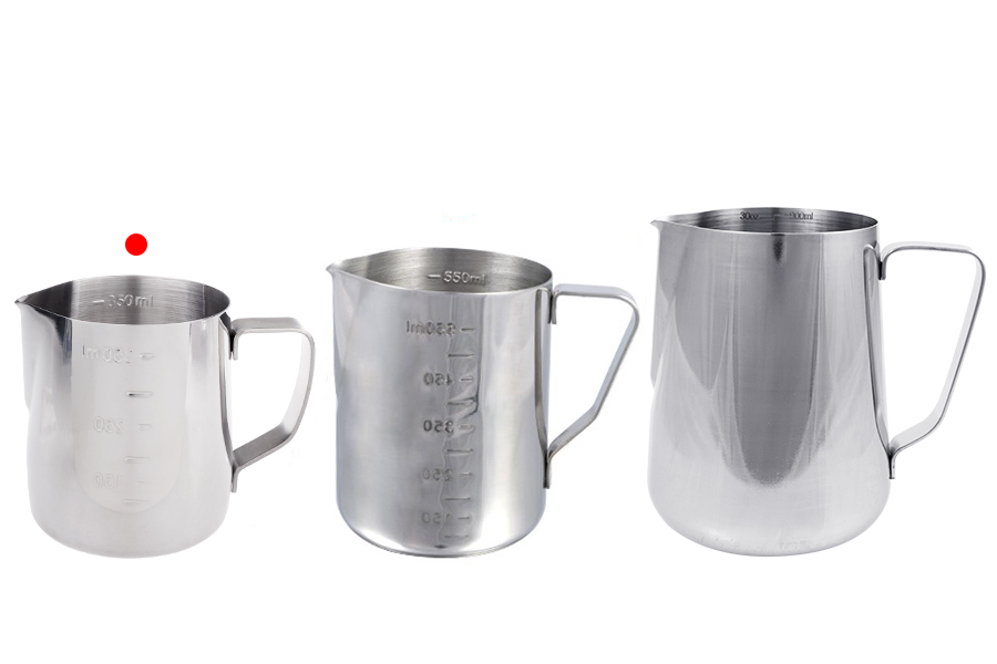 Ustensile en acier inoxydable (inox) 350 ml avec graduation et poignée Ustensile en acier inoxydable (inox) 350 ml avec graduation et poignée-photo_groupe