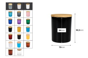 200-ml-Glasbehälter mit Bambusdeckel und Gummidichtung-photo_dimensions