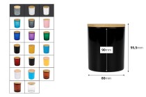Βάζο γυάλινο 80x90 mm (300ml) με ξύλινο καπάκι και λάστιχο-εικόνα_διαστάσεις
