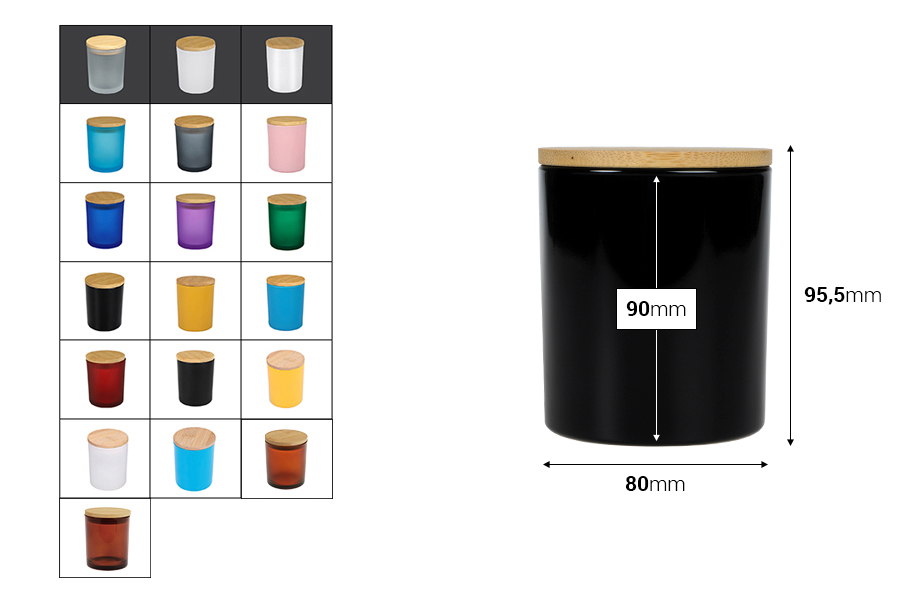 Βάζο γυάλινο 80x90 mm (300ml) με ξύλινο καπάκι και λάστιχο-εικόνα_διαστάσεις