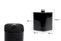 Μπουκάλι αρωμάτων 100 ml με κλείσιμο ασφαλείας "Crimp" 15 mm σε λευκό ή μαύρο χρώμα-εικόνα_διαστάσεις