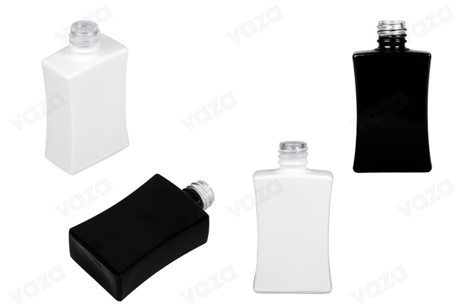 Flacon de parfum rectangulaire en verre (18/415) de 50 ml, de couleur noir ou blanc Flacon de parfum rectangulaire en verre (18/415) de 50 ml, de couleur noir ou blanc-photo_produit