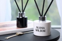 Cylindrical glass bottle 50 ml PP 28 in black or white color for reed diffuser Cylindrical glass bottle 50 ml PP 28 in black or white color for reed diffuser-imazh_grup