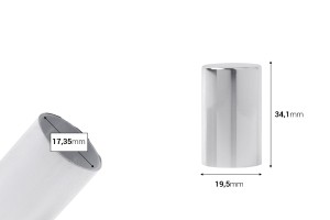 Bouchon en aluminium argenté pour le spray « Crimp ».-εικόνα_διαστάσεις