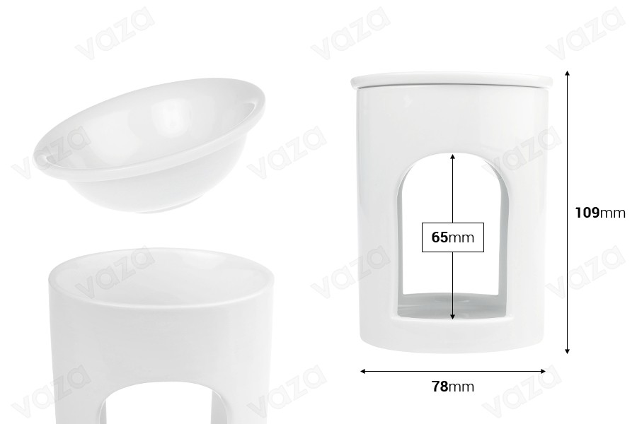 Ceramic room diffuser for wax melts and oils in white color Ceramic room diffuser for wax melts and oils in white color-image_dimensions