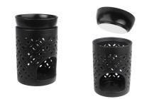Κεραμικός αρωματιστής χώρου για wax melts και έλαια σε μαύρο χρώμα Κεραμικός αρωματιστής χώρου για wax melts και έλαια σε μαύρο χρώμα