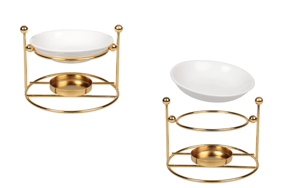 Μεταλλικός αρωματιστής με κεραμική βάση για κεριά και έλαια-εικόνα_προϊοντική