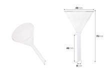 Imbuto di vetro – diametro 40 mm (diametro uscita 8 mm)-dimensioni_immagine