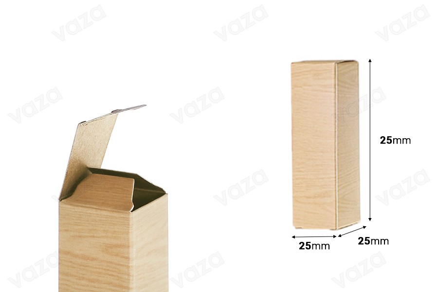 Kartonschachtel mit Holzmuster 25x25x87 - 50 Stk-bildabmessungen