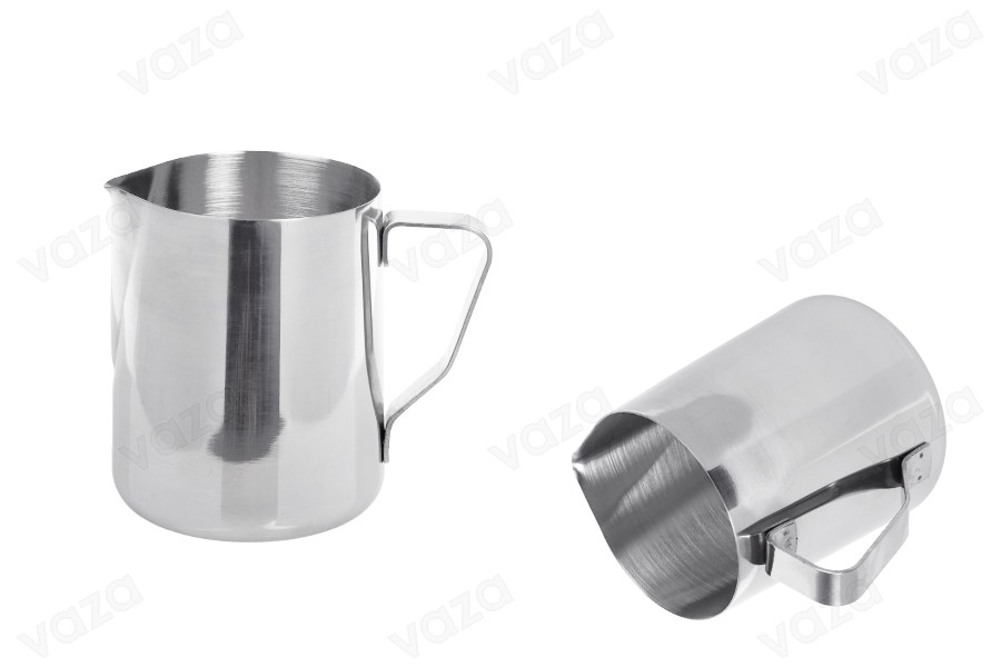Récipient en acier inoxydable (inox) 600 ml avec poignée (sans graduation) Récipient en acier inoxydable (inox) 600 ml avec poignée (sans graduation)-photo_produit