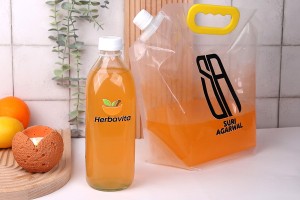 Doy Pack transparent 5 L mit weißem Sicherheitsverschluss und Griff - 10 Stk-bildgruppe