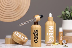 Flacon en verre de 30 ml pour huiles essentielles, avec bec verseur en PP18 et revêtement en bambou.-εικόνα_σύνθεση