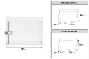 Buste Doy Pack semitrasparenti 295x40x230 mm con chiusura a zip e termosaldabili - 50 pz-εικόνα_διαστάσεις