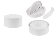50 ml plastic jar (PP) in white color with lid and spatula 50 ml plastic jar (PP) in white color with lid and spatula