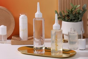 Flacon en plastique (PET) transparent de 100 ml avec « nez » et bouchon à vis blanc-εικόνα_σύνθεση
