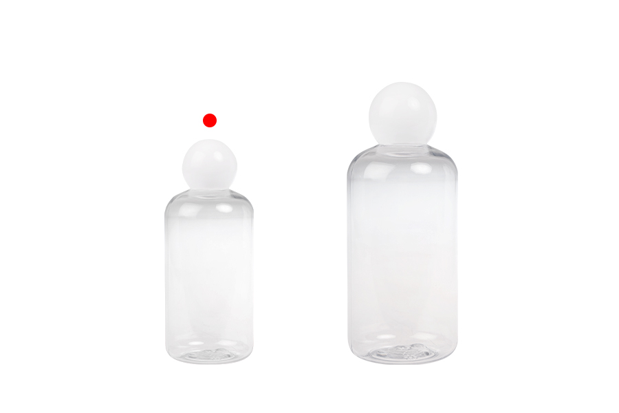 Bouteille en plastique (PET) transparente de 250 ml avec bouchon rond blanc et bouchon Bouteille en plastique (PET) transparente de 250 ml avec bouchon rond blanc et bouchon-photo_groupe