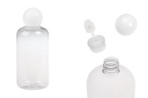 Bouteille en plastique (PET) transparente de 500 ml avec bouchon rond blanc et bouchon Bouteille en plastique (PET) transparente de 500 ml avec bouchon rond blanc et bouchon-photo_produit